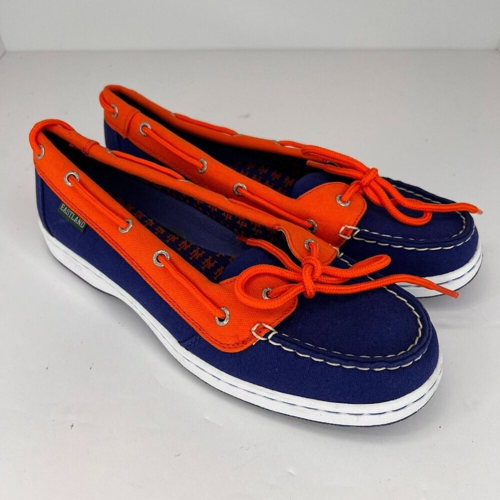 Eastland Womens 2562-18 Blue Sunset Canvas Lace Up Size 8.5M Boat Shoes - Picture 2 of 9